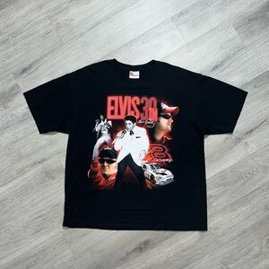 NASCAR DALE EARNHARDT JR. / ELVIS 30th Double Sided Budweiser 2XL Black T-Shirt